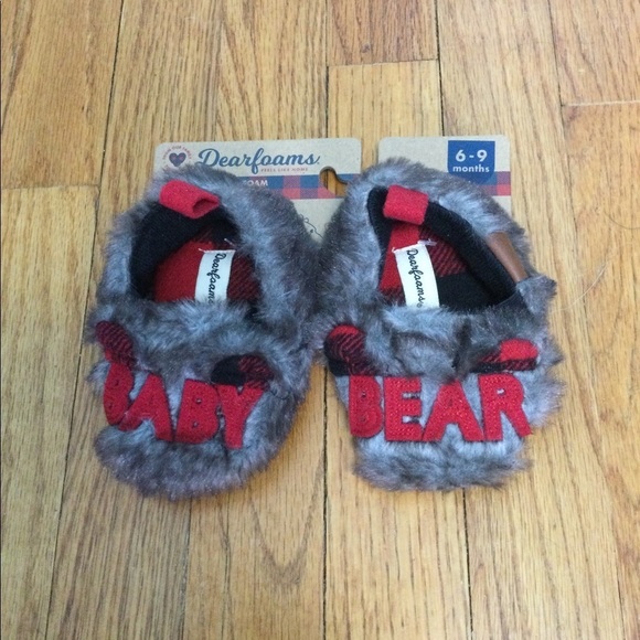 Baby Bear Slippers 6 - 9 Mo Dearfoams Holiday NWT - Picture 7 of 8